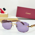 CARTIER GEOMETRIC FRAME SUNGLASSES CT0606S IN METAL AND WOODEN