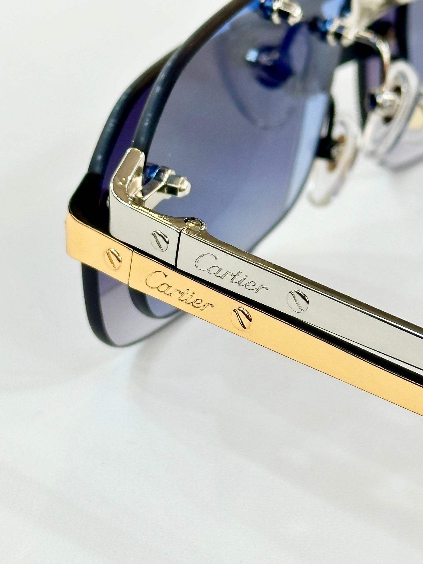 CARTIER SANTOS RECTANGULAR FRAME SUNGLASSES CT0660S IN METAL