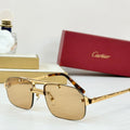 CARTIER SANTOS RECTANGULAR FRAME SUNGLASSES CT0660S IN METAL