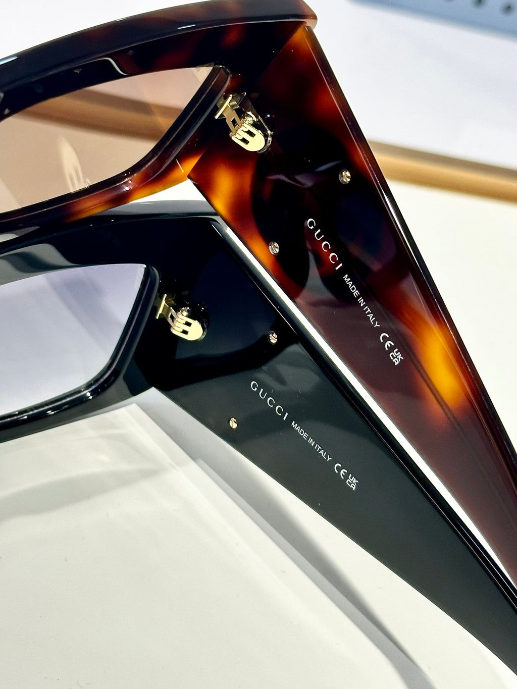 GUCCI RECTANGULAR FRAME SUNGLASSES GG1842S IN ACETATE