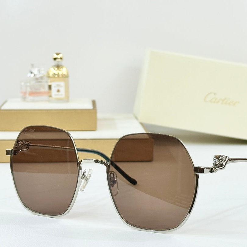 CARTIER PANTHÈRE ROUND FRAME SUNGLASSES CT0267 IN METAL
