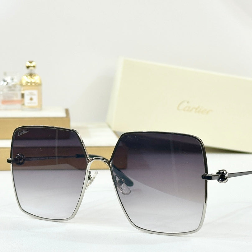 CARTIER OVERSIZED SQUARE FRAME SUNGLASSES CT0361 IN METAL