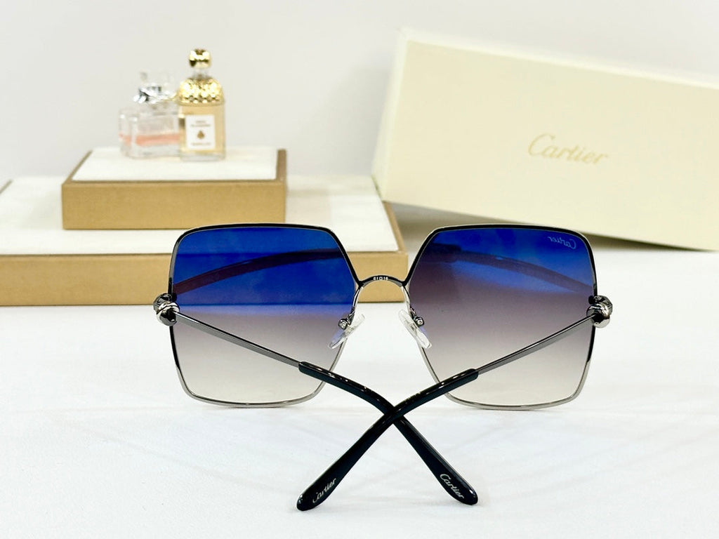 CARTIER OVERSIZED SQUARE FRAME SUNGLASSES CT0361 IN METAL