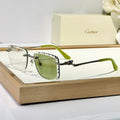 CARTIER PANTHÈRE PHOTOCHROMIC LENSES RIMLESS SQUARE FRAME SUNGLASSES 580910 IN METAL