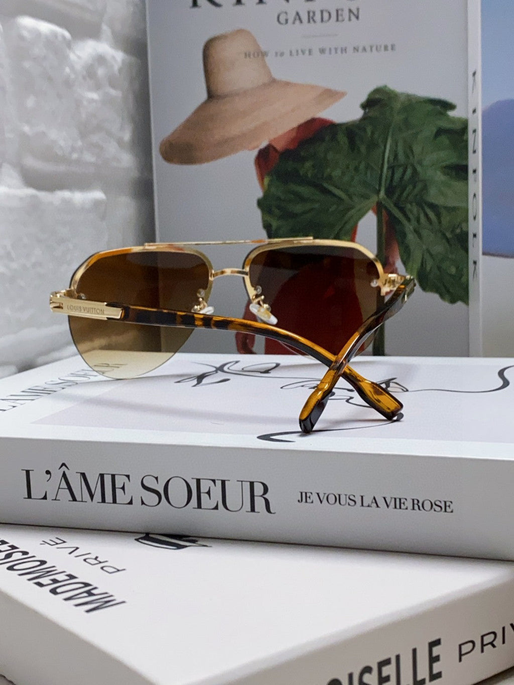 LOUIS VUITTON PILOT SUNGLASSES 582591 IN HAVANA METAL BROWN SMOKE LENSES