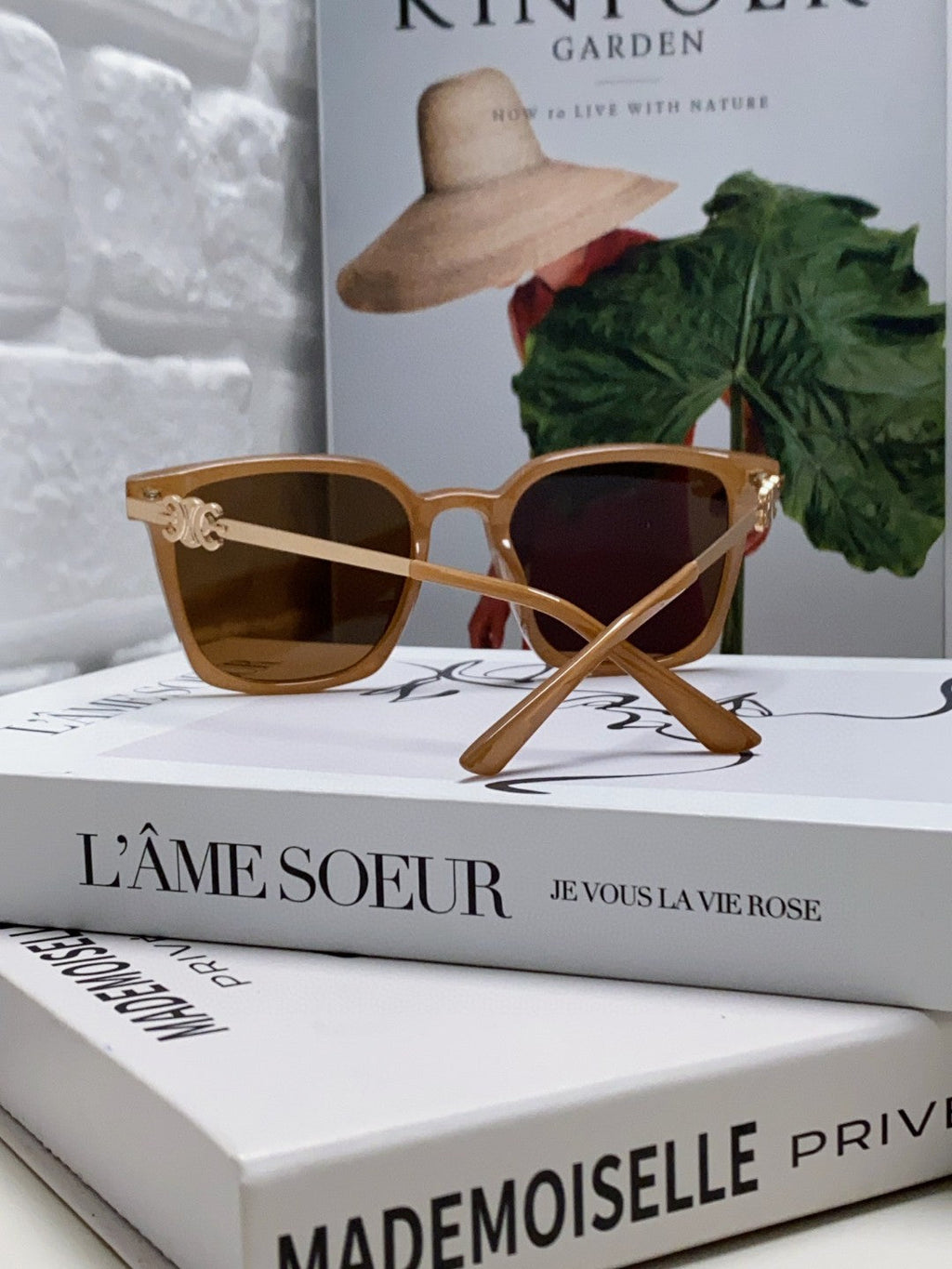 CELINE TRIOMPHE SUNGLASSES 497816 IN NUDE METAL