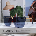 LOUIS VUITTON SQUARE SUNGLASSES 581372 IN GOLD METAL GREY LENSES