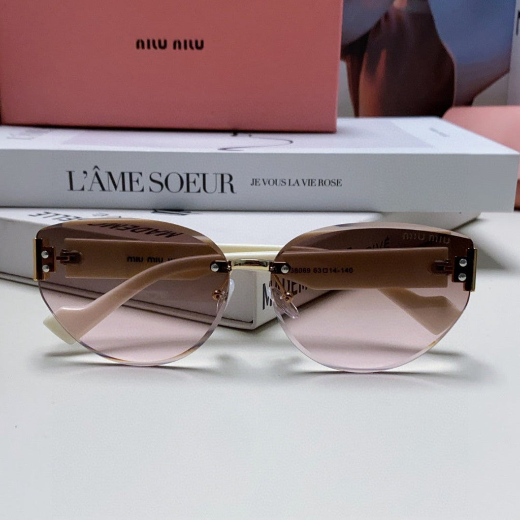 MIU MIU LOGO SUNGLASSES 513011 IN WHITE ACETATE