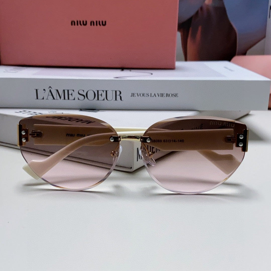 MIU MIU LOGO SUNGLASSES 513011 IN WHITE ACETATE