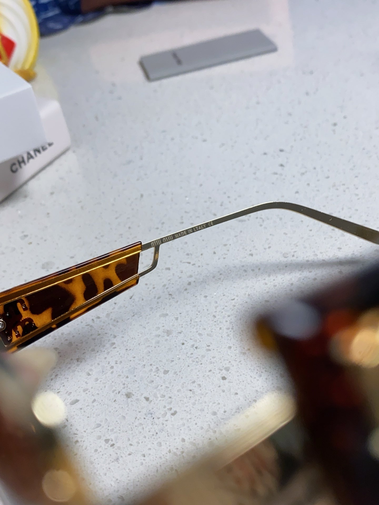 MIU MIU LOGO SUNGLASSES 560865 IN HAVANA ACETATE GOLD METAL BROWN LENS