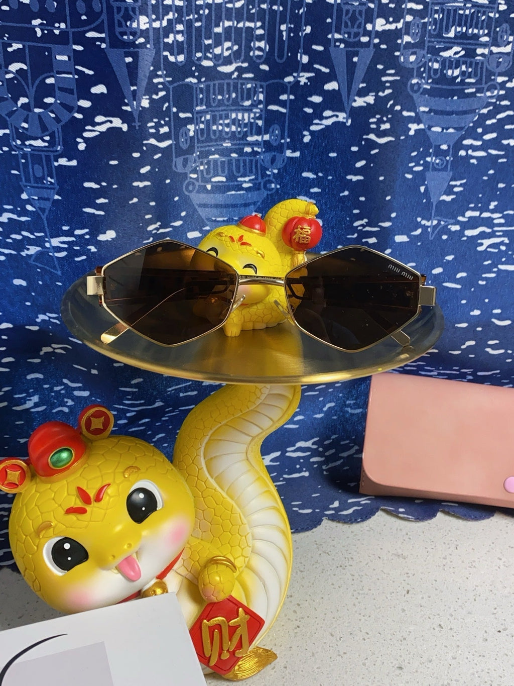 MIU MIU LOGO SUNGLASSES 560865 IN HAVANA ACETATE GOLD METAL BROWN LENS