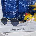 MIU MIU LOGO SUNGLASSES 560866 IN GOLD METAL BLACK LENS