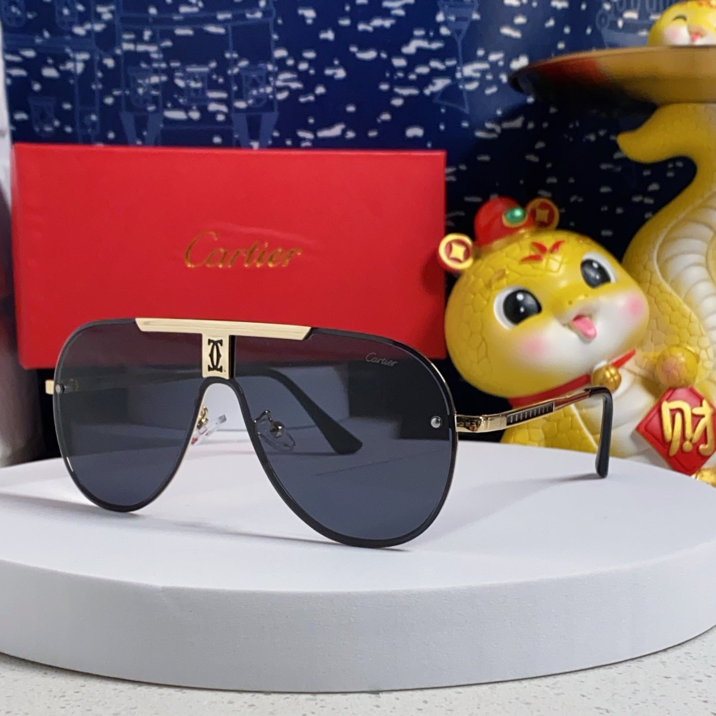 CARTIER SIGNATURE AVIATOR FRAME SUNGLASSES 563238 IN METAL