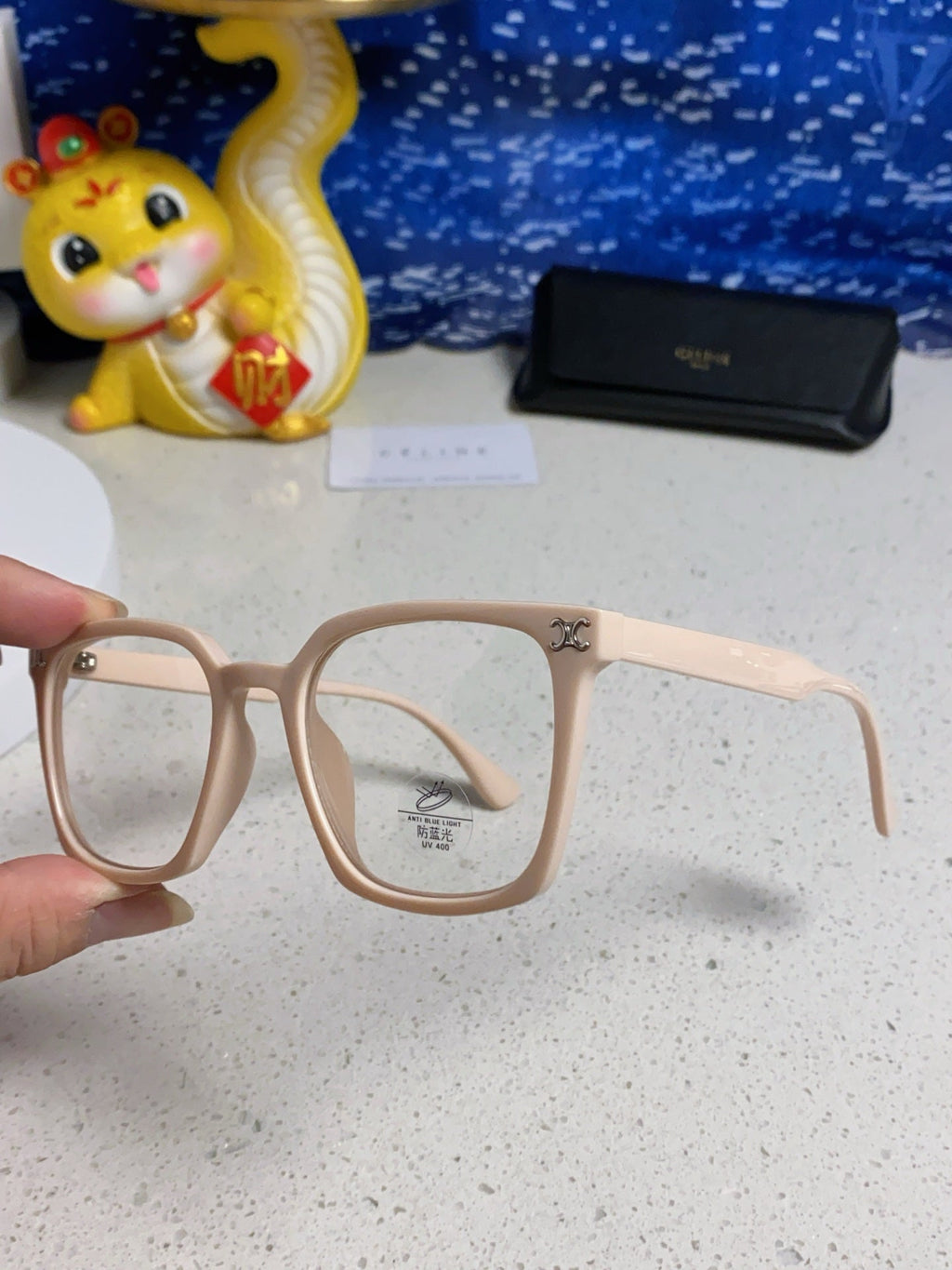 CELINE TRIOMPHE SUNGLASSES 563252 IN NUDE ACETATE