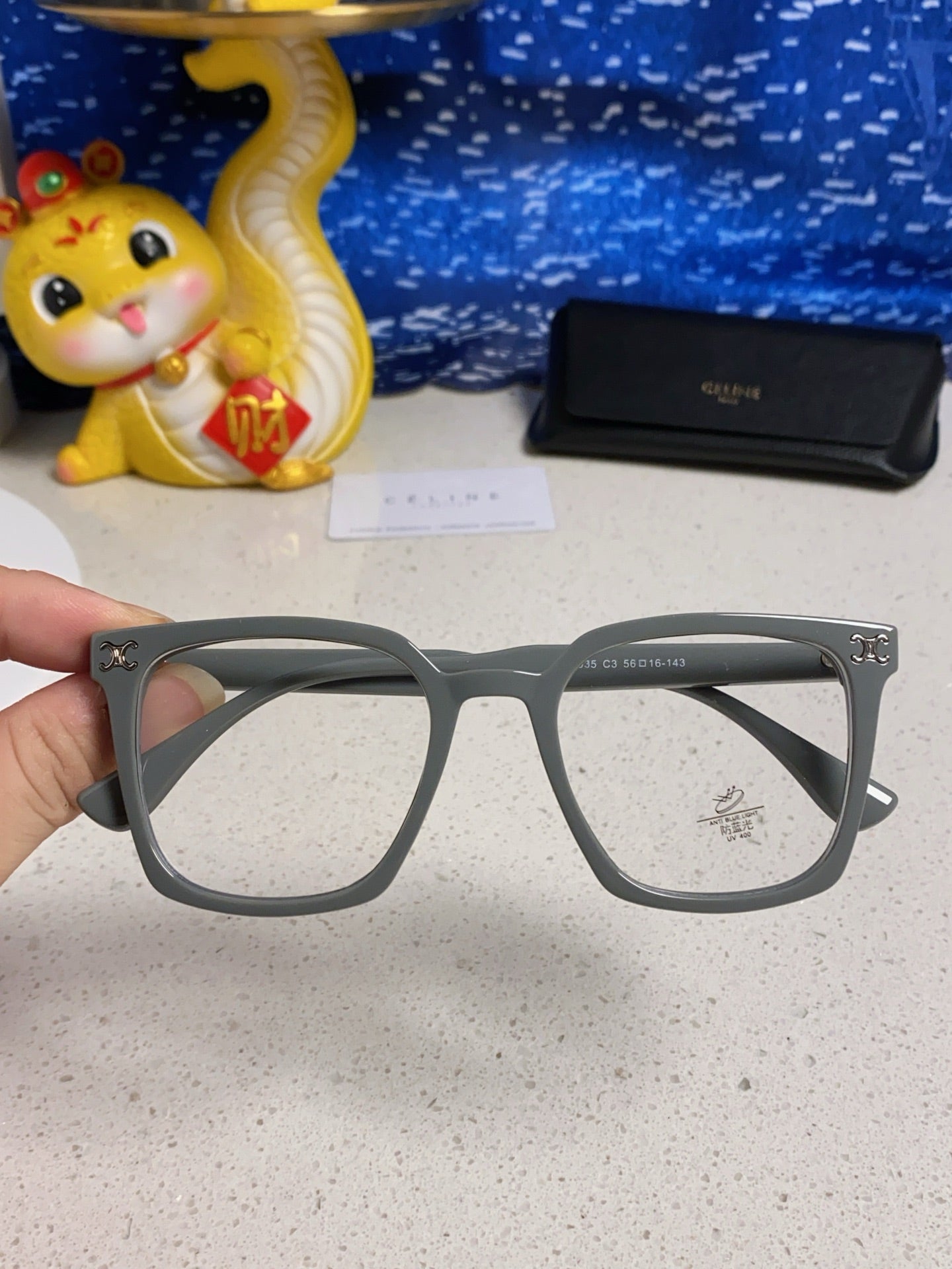 CELINE TRIOMPHE SUNGLASSES 563253 IN GREY ACETATE