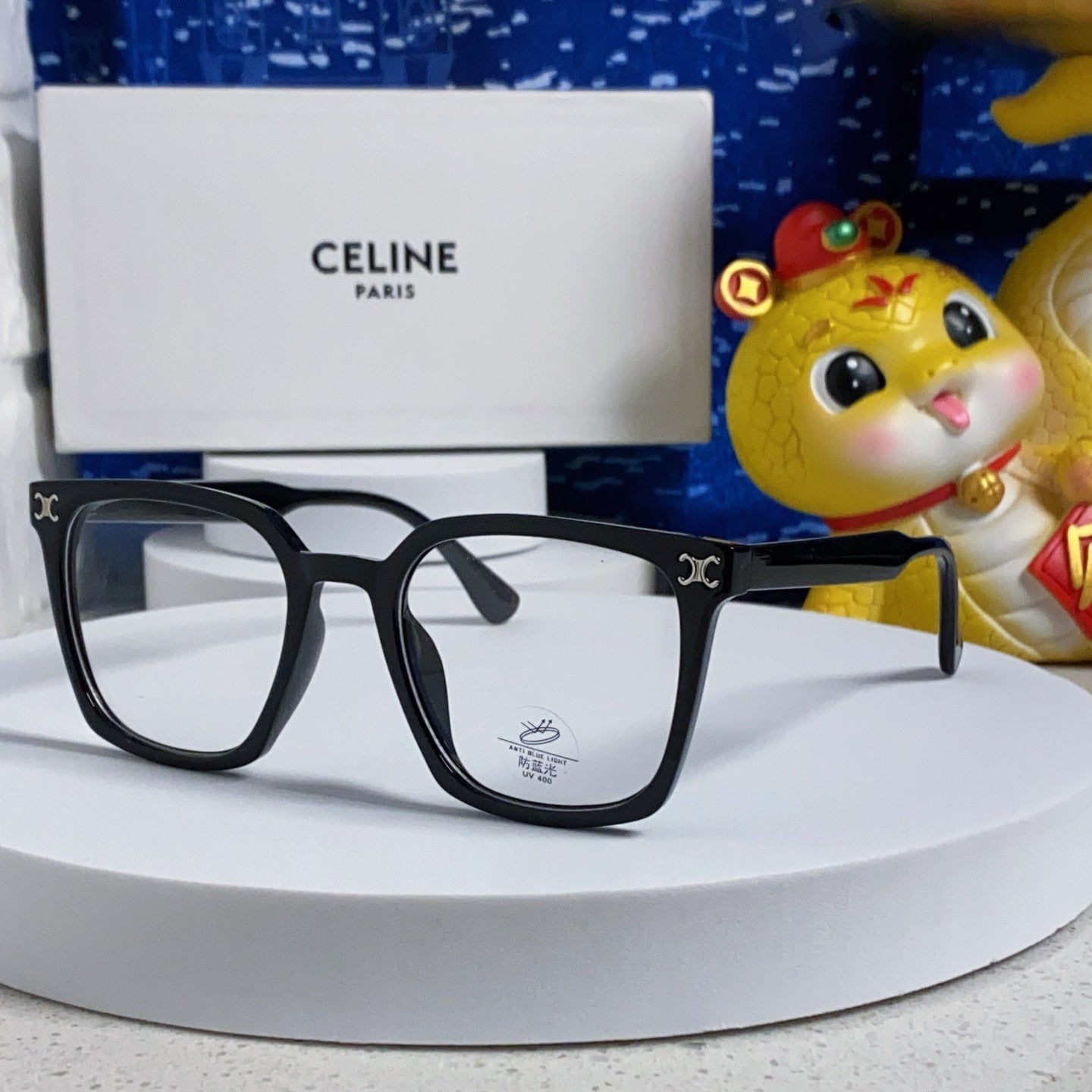 CELINE TRIOMPHE SUNGLASSES 563256 IN BLACK ACETATE