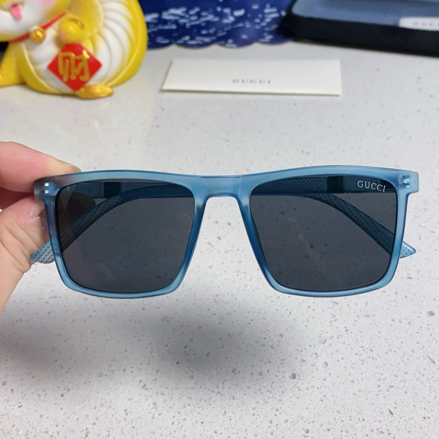 GUCCI RECTANGULAR FRAME SUNGLASSES 563258 IN ACETATE