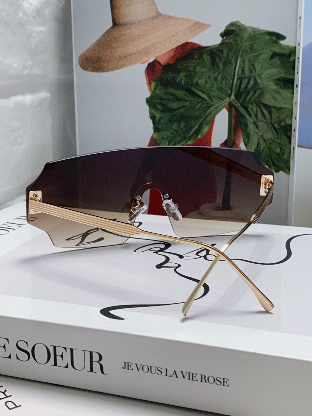 FENDI ANGULAR VISOR SUNGLASSES 575795 IN METAL