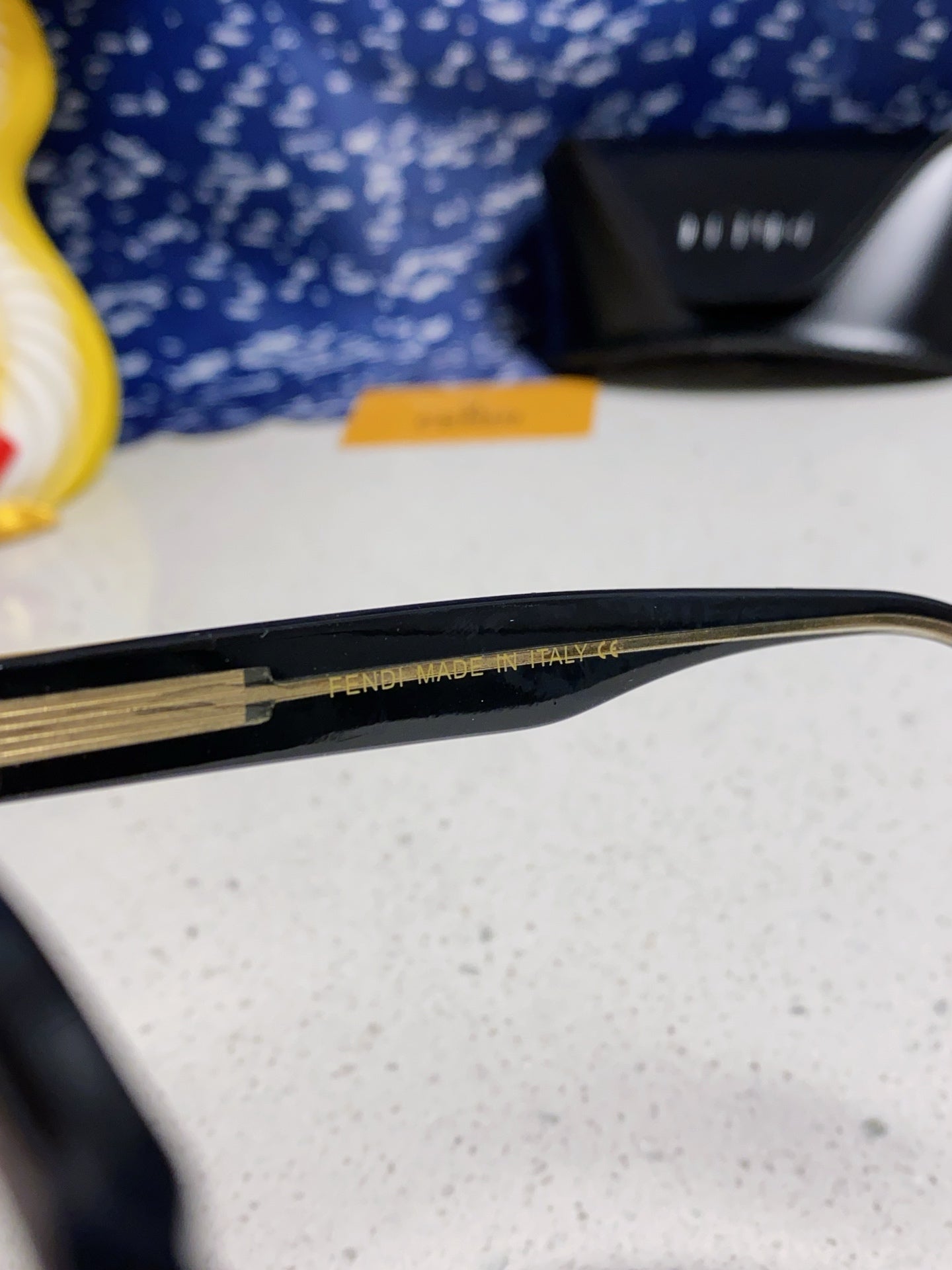 FENDI DIAGONAL ROUND FRAME SUNGLASSES 566718 IN ACETATE
