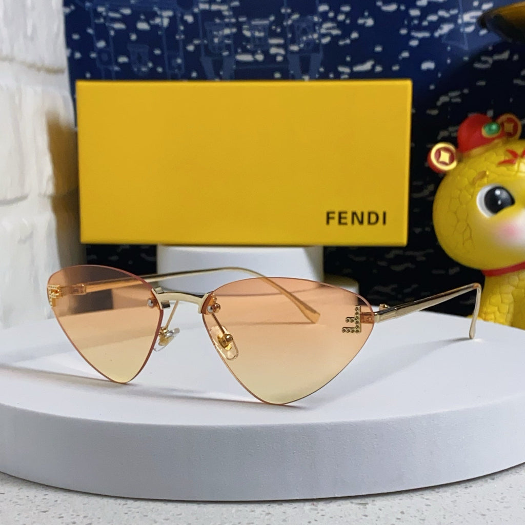 FENDI SKY RIMLESS TRIANGLE FRAME SUNGLASSES 566724 IN METAL