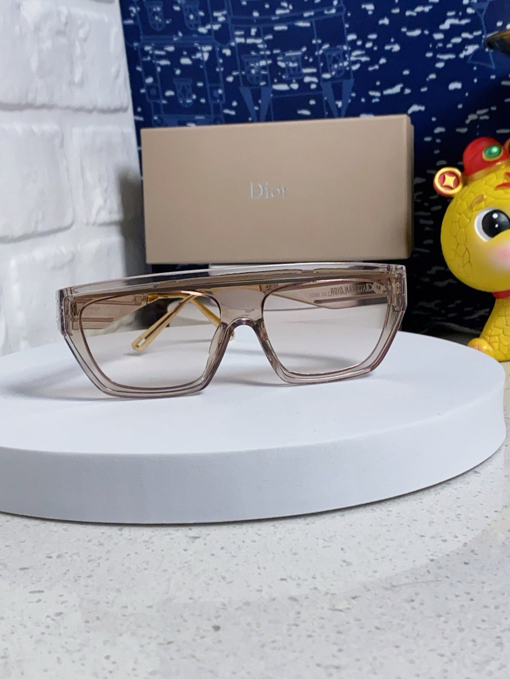 DIOR MONTAIGNE SUNGLASSES CLUB M7U IN BROWN CLEAR ACETATE