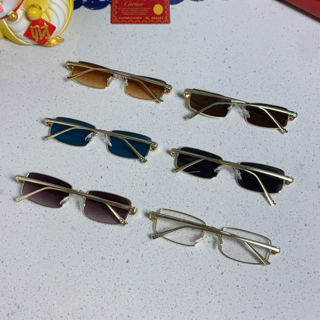 CARTIER PANTHÈRE RECTANGULAR FRAME SUNGLASSES CT0473S IN METAL