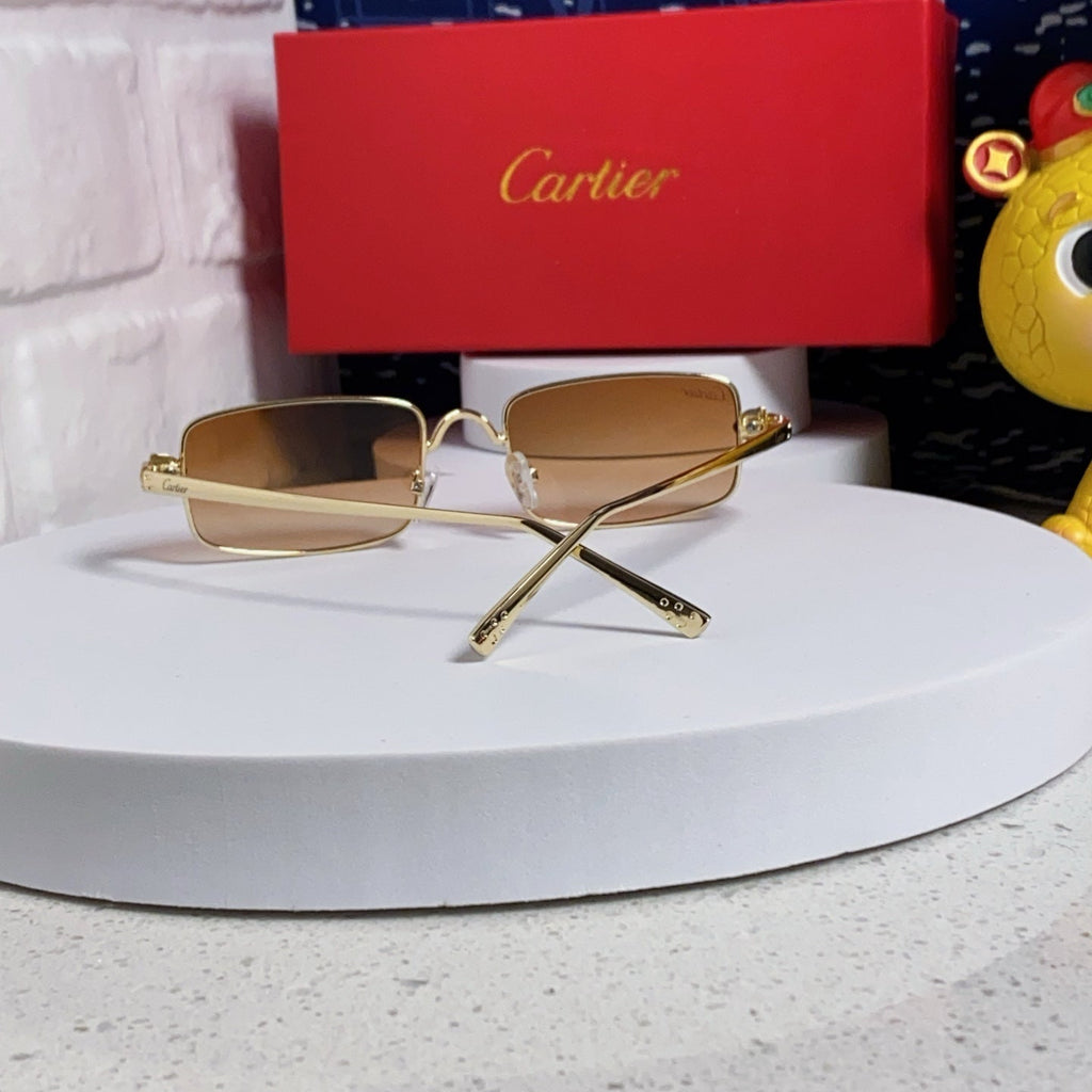 CARTIER PANTHÈRE RECTANGULAR FRAME SUNGLASSES CT0473S IN METAL