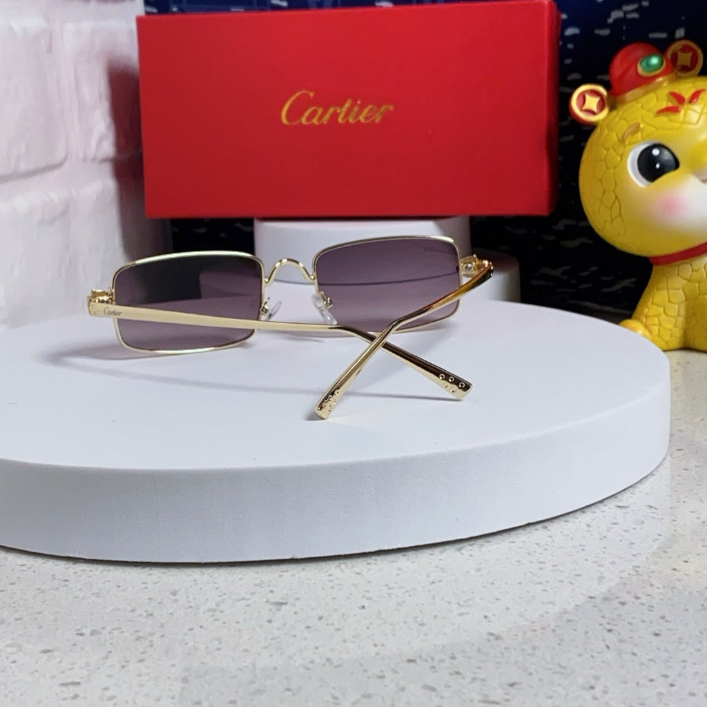 CARTIER PANTHÈRE RECTANGULAR FRAME SUNGLASSES CT0473S IN METAL