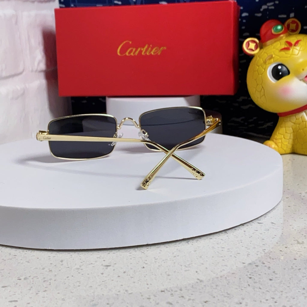 CARTIER PANTHÈRE RECTANGULAR FRAME SUNGLASSES CT0473S IN METAL