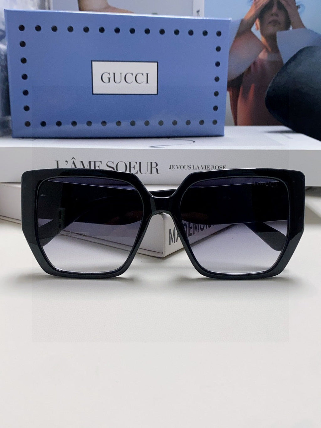 GUCCI SQUARE FRAME SUNGLASSES 570209 IN ACETATE