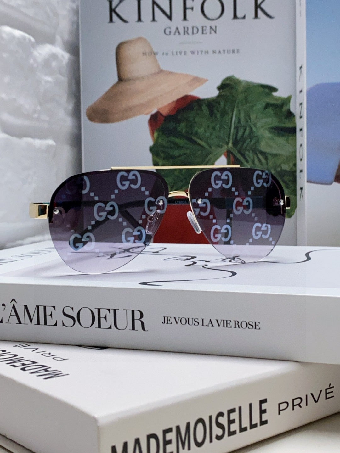 GUCCI AVIATOR FRAME SUNGLASSES 570223 IN METAL