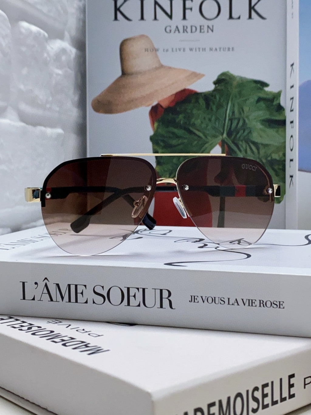 GUCCI AVIATOR FRAME SUNGLASSES 570223 IN METAL