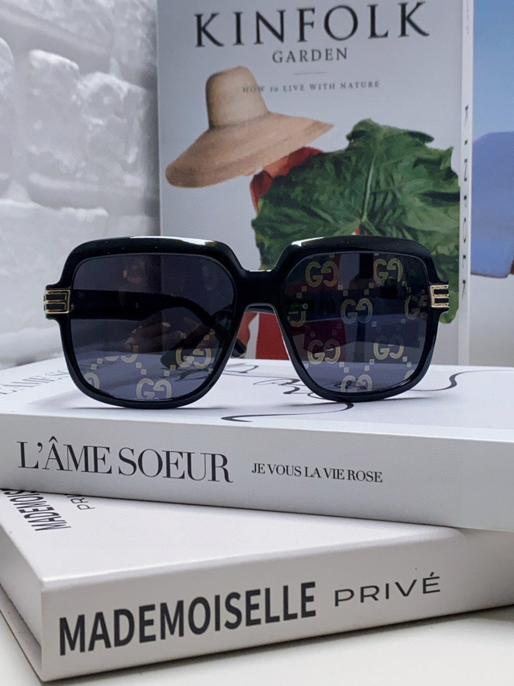 GUCCI SQUARE FRAME SUNGLASSES 570231 IN ACETATE AND METAL