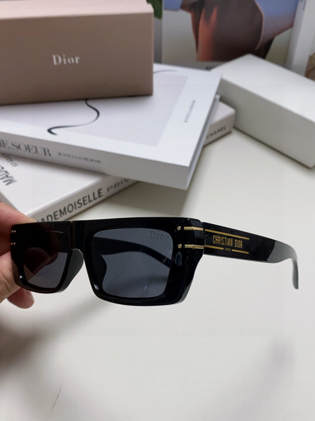 DIOR SIGNATURE SUNGLASSES 571588 IN BLACK ACETATE