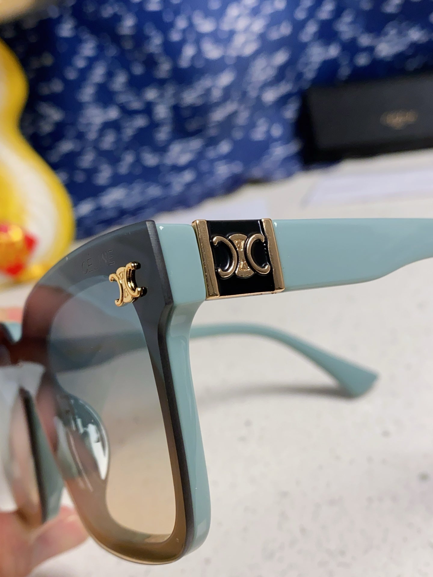 CELINE TRIOMPHE SUNGLASSES 548632 IN BABY BLUE ACETATE