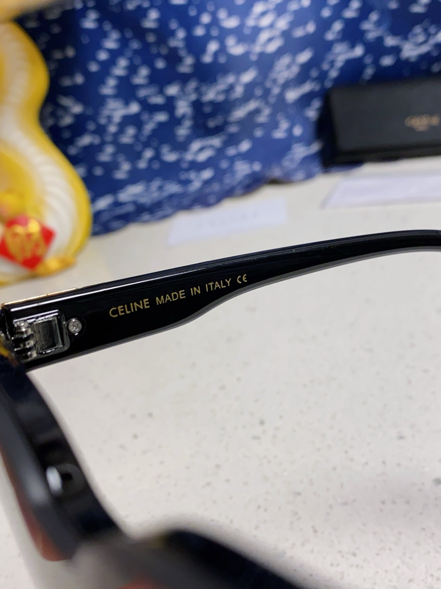 CELINE TRIOMPHE SUNGLASSES 548636 IN BLACK ACETATE GRADIENT SMOKE LENSES