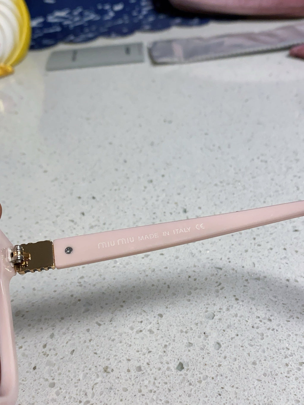 MIU MIU GLIMPSE SQUARE SUNGLASSES 554611 IN LIGHT PINK ACETATE