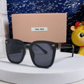 MIU MIU GLIMPSE SQUARE SUNGLASSES 554617 IN BLACK ACETATE BLACK LENS