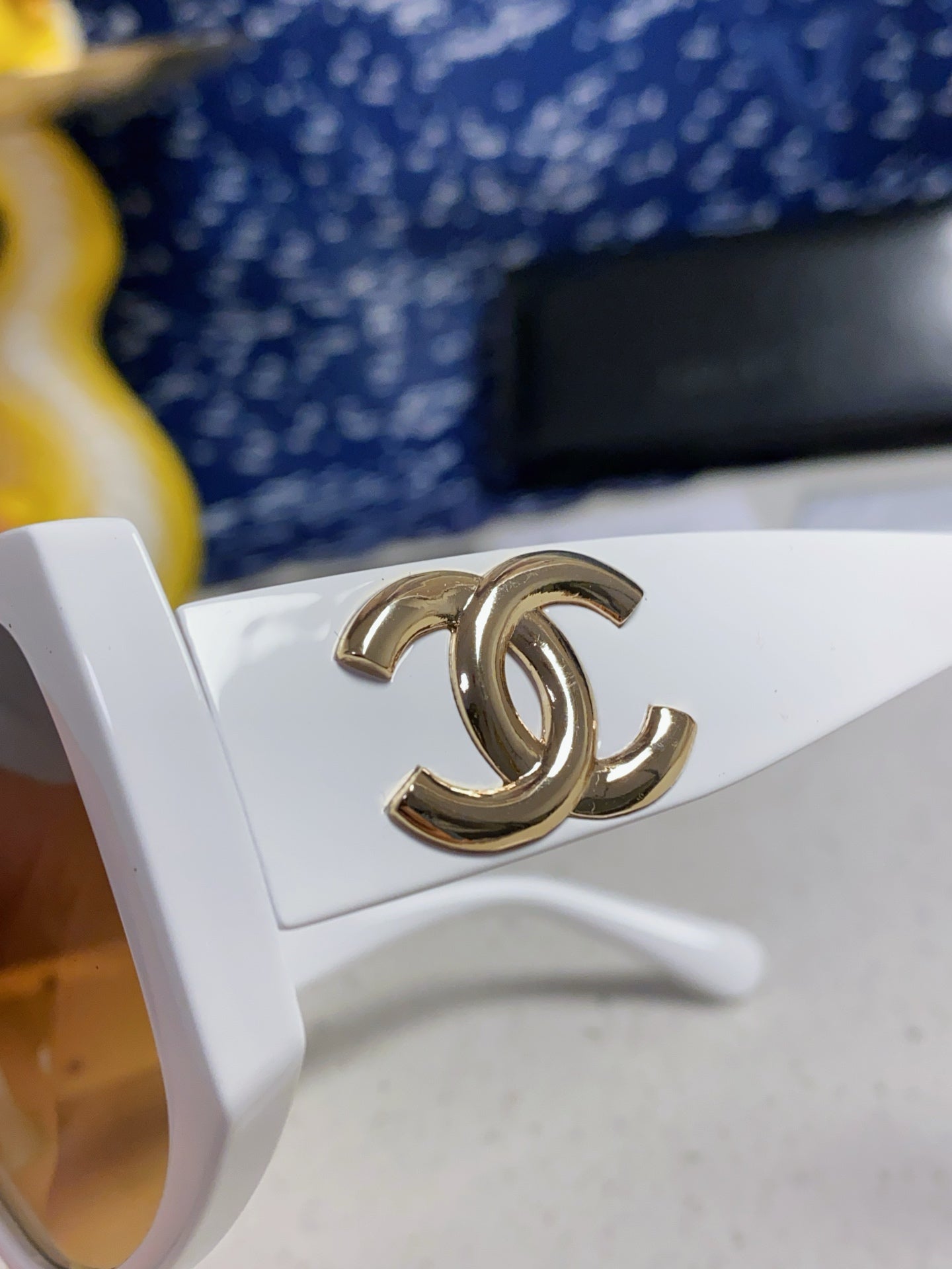 CHANEL SQUARE SUNGLASSES CH5495 IN WHITE ACETATE BROWN LENSES