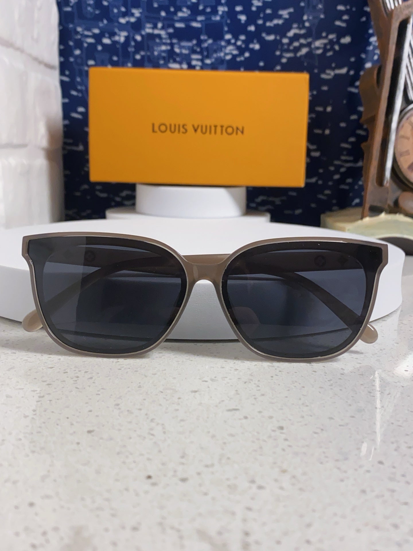 LOUIS VUITTON CAT EYE SUNGLASSES 571648 IN BEIGE CLEAR ACETATE