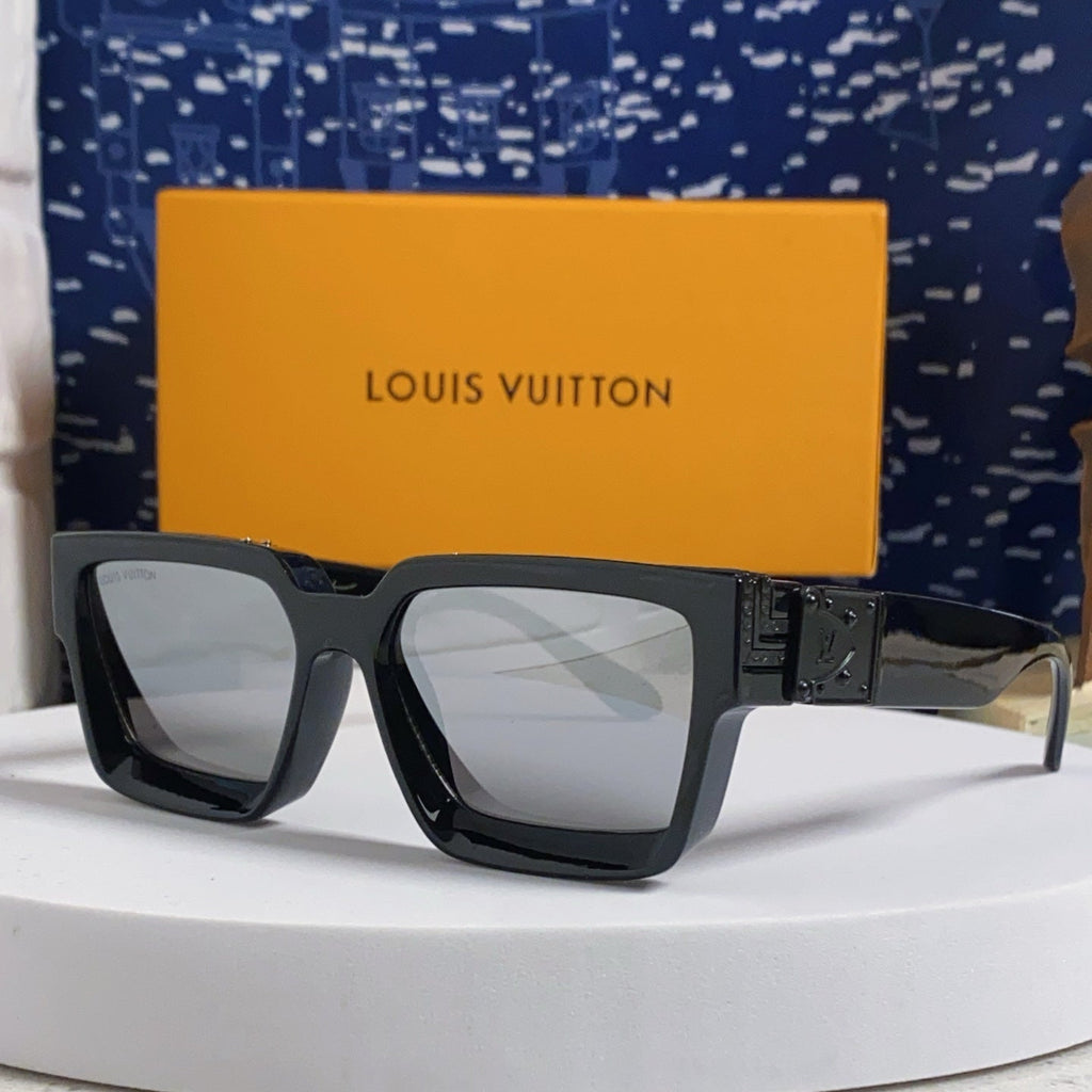 LOUIS VUITTON RECTANGLE SUNGLASSES 575846 IN BLACK ACETATE
