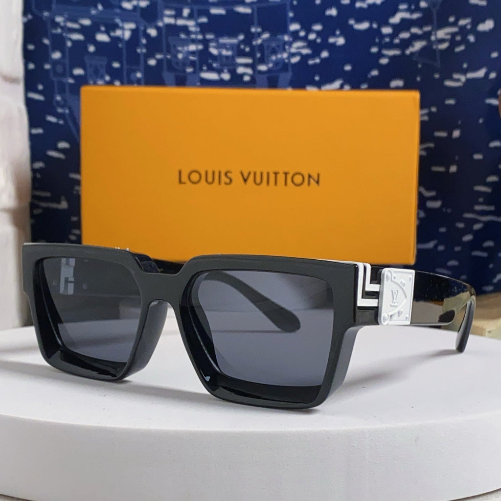 LOUIS VUITTON RECTANGLE SUNGLASSES 575849 BLACK IN ACETATE