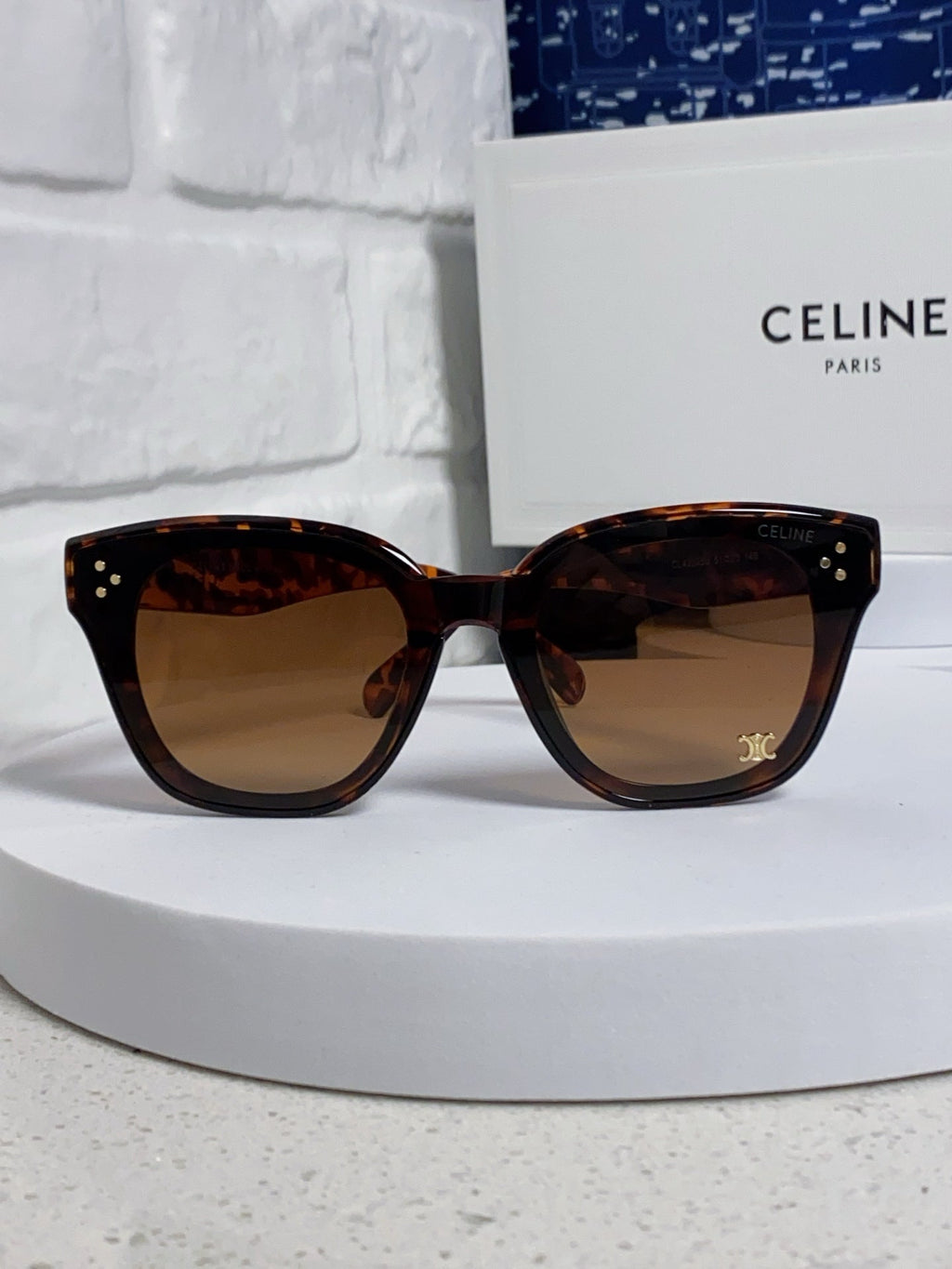 CELINE SQUARE SUNGLASSES 575844 IN HAVANA ACETATE
