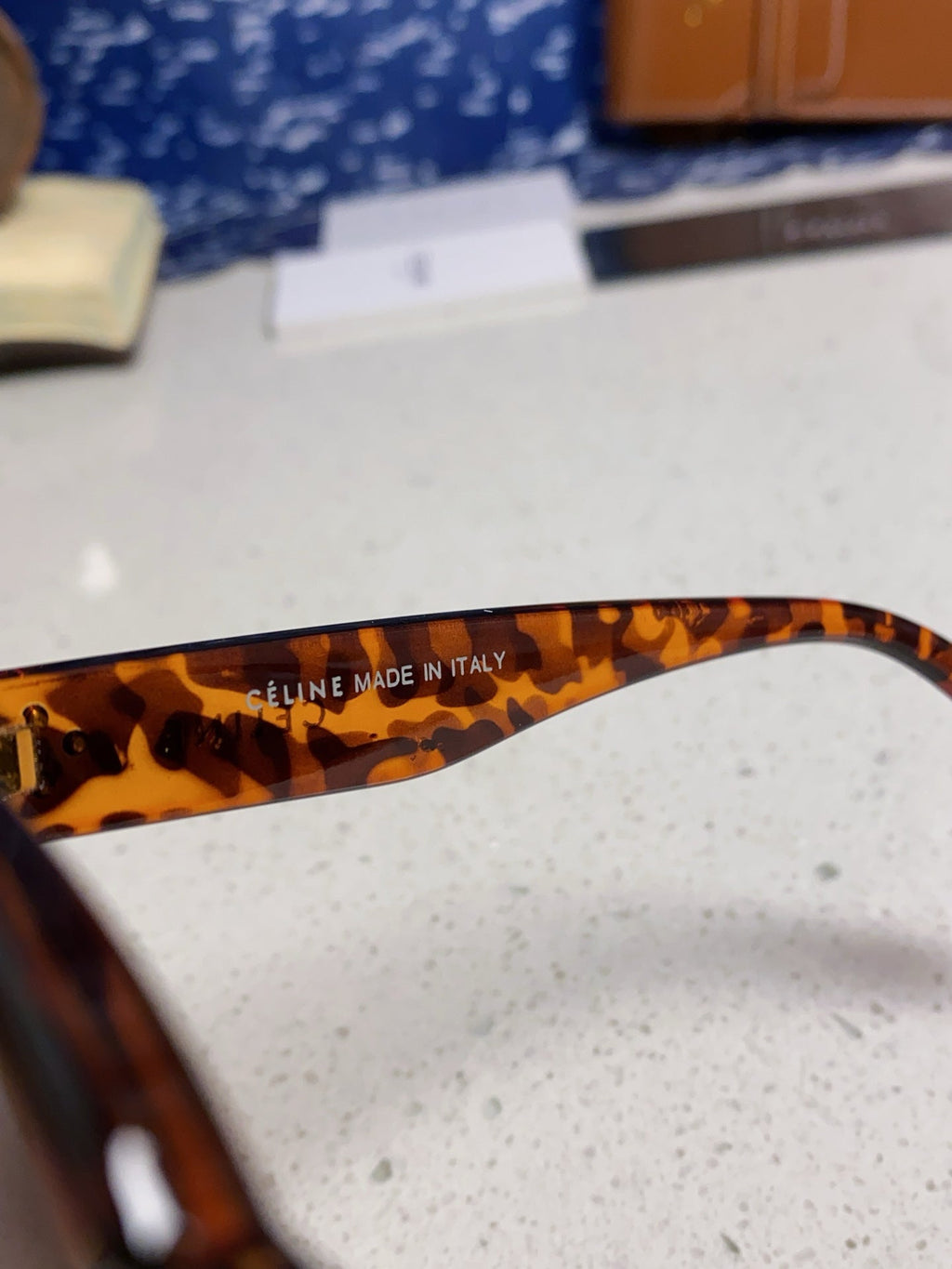 CELINE SQUARE SUNGLASSES 575844 IN HAVANA ACETATE