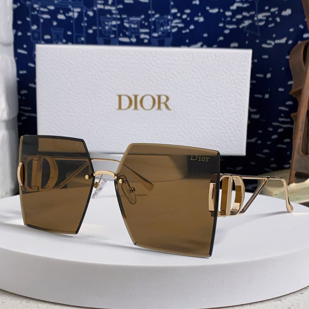 DIOR 30MONTAIGNE S7U SUNGLASSES 578108 IN GOLD METAL BROWN LENSES