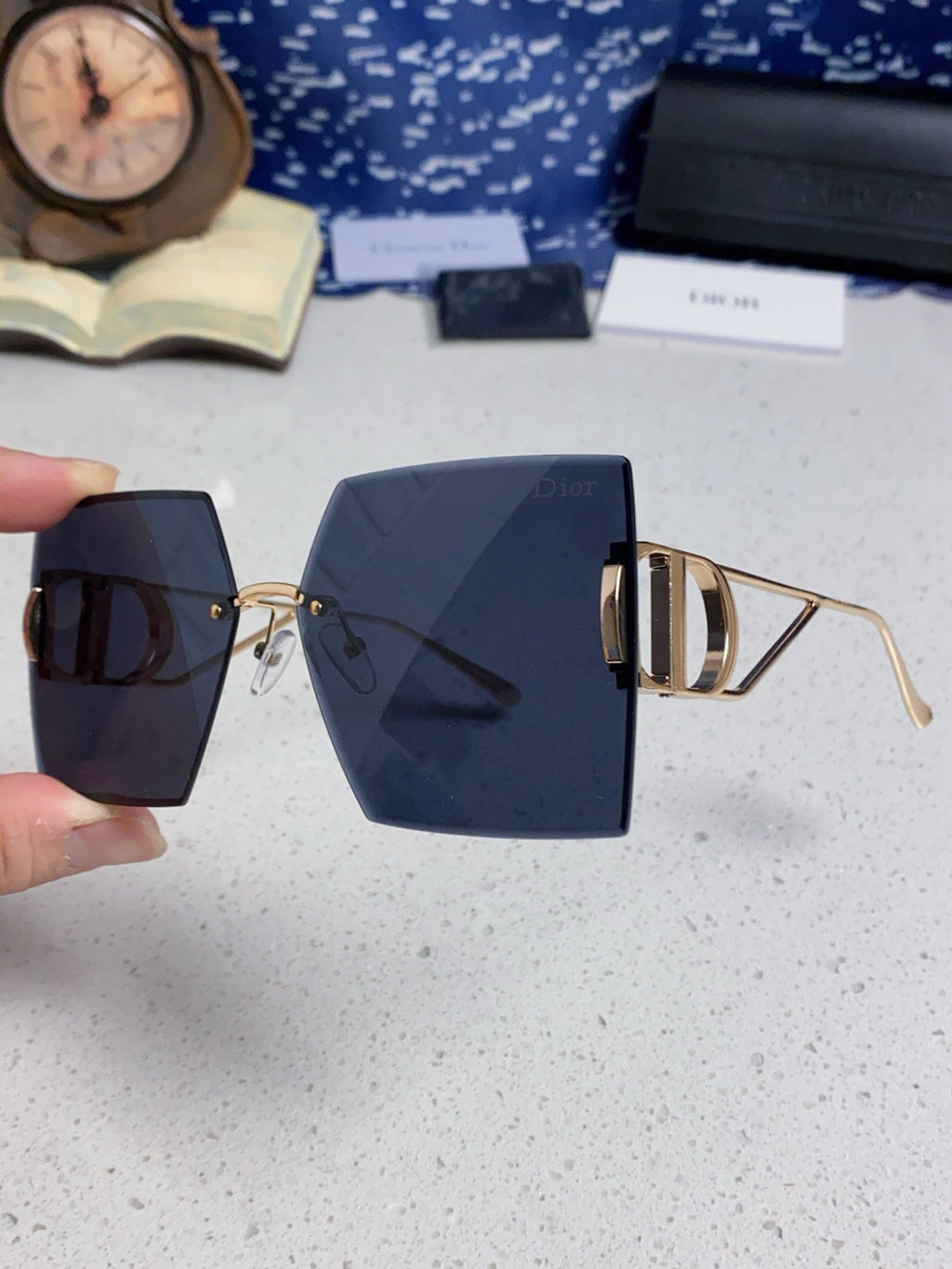 DIOR 30MONTAIGNE S7U SUNGLASSES 578110 IN GOLD METAL GREY LENSES