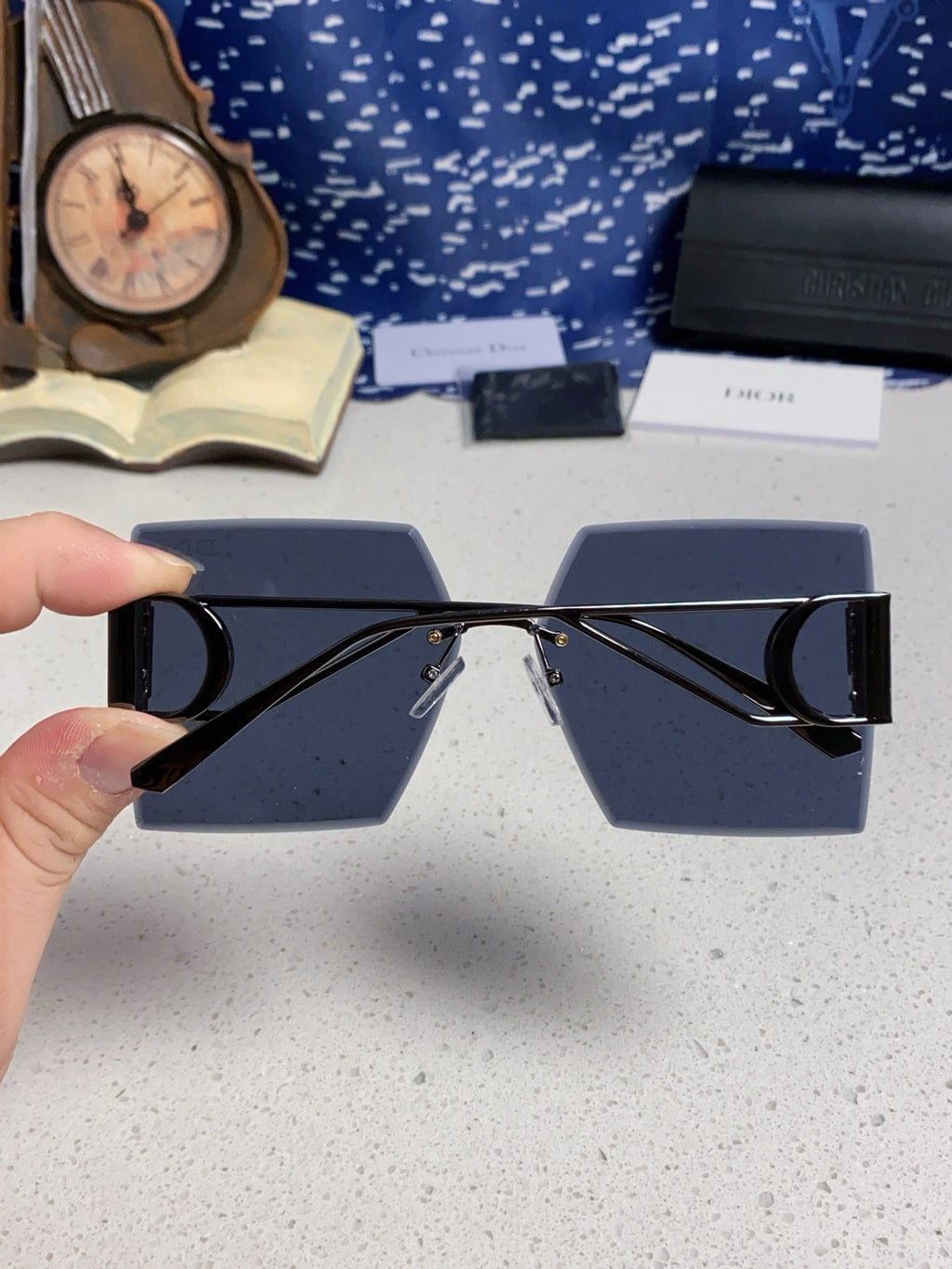 DIOR 30MONTAIGNE S7U SUNGLASSES 578111 IN BLACK METAL GREY LENSES