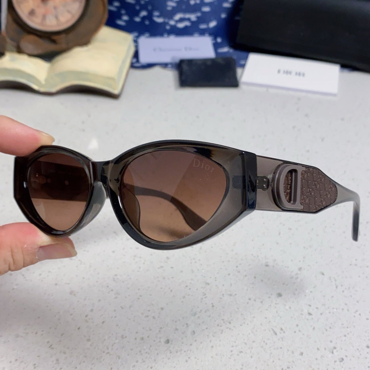 DIOR MONTAIGNE SUNGLASSES 578112 IN BROWN ACETATE