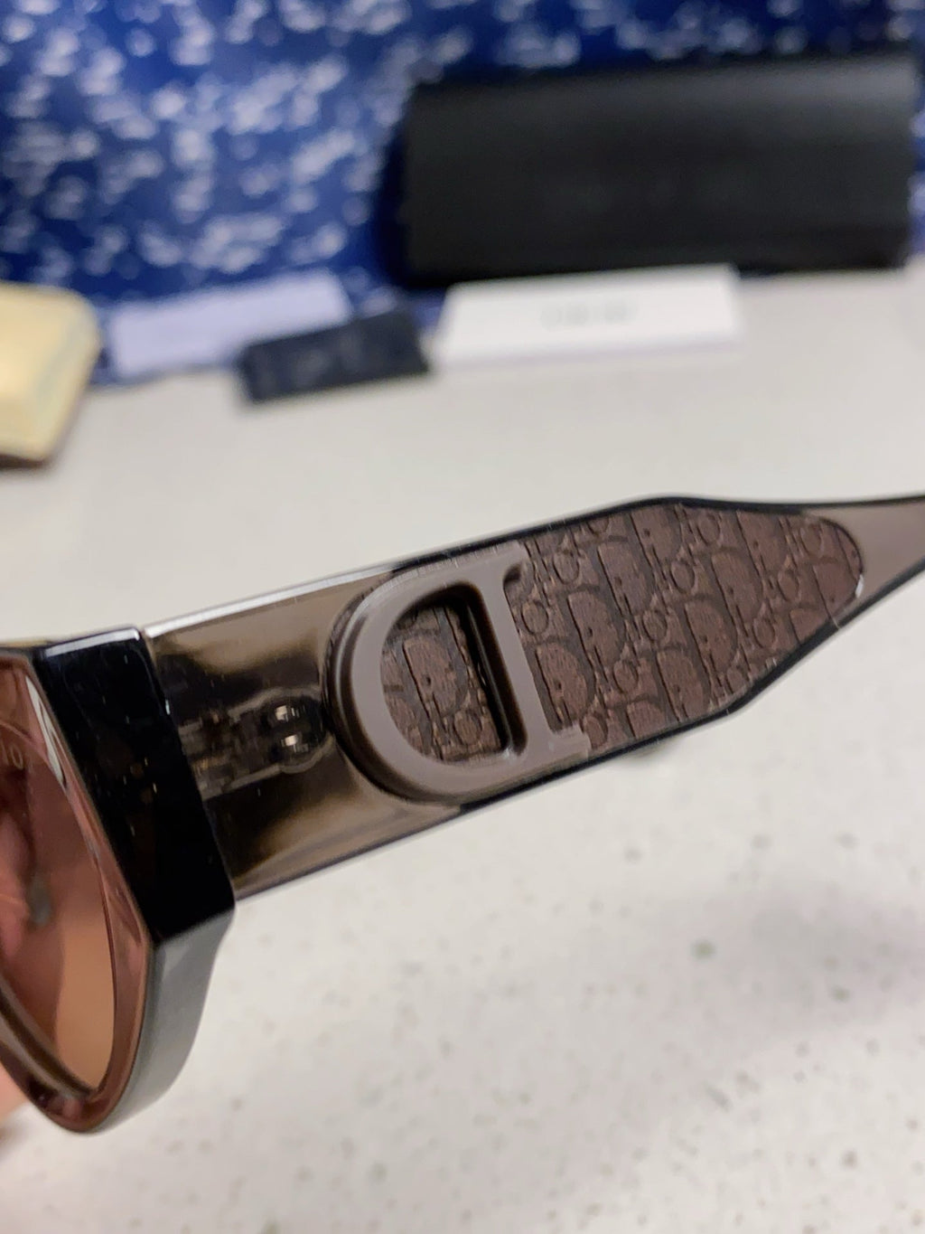 DIOR MONTAIGNE SUNGLASSES 578112 IN BROWN ACETATE