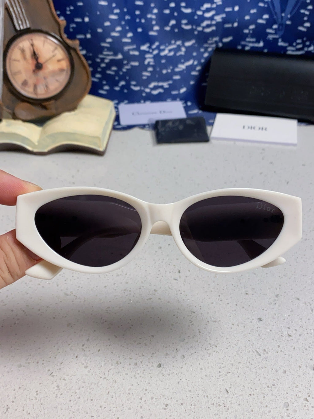 DIOR MONTAIGNE SUNGLASSES 578113 IN OFF WHITE ACETATE